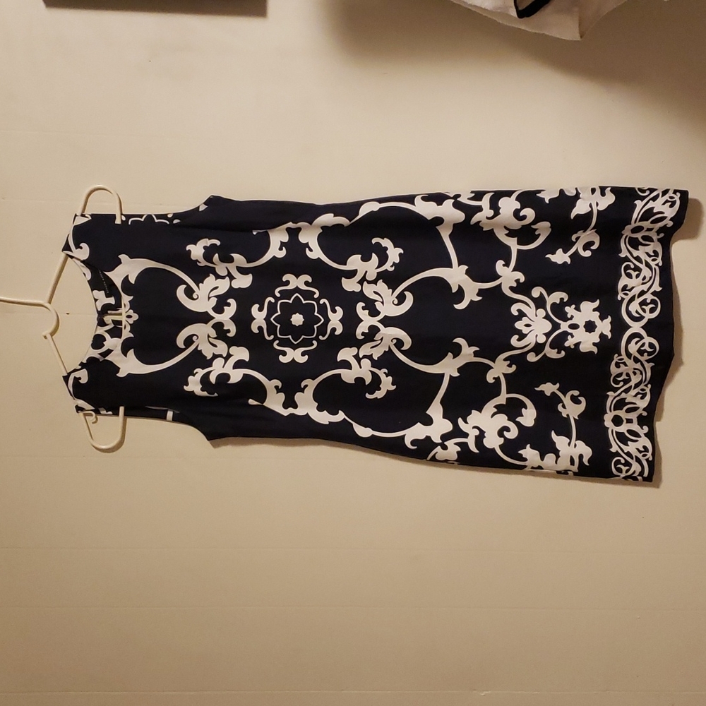Banana Republic Navy Blue and White Dress